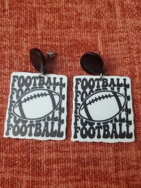 **SALE** Football Earrings in Black & White